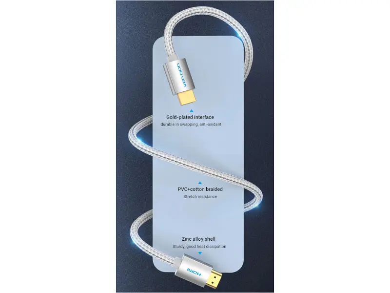 Кабель Vention HDMI to HDMI v2.0 10m Silver (AABIL) - фото 9