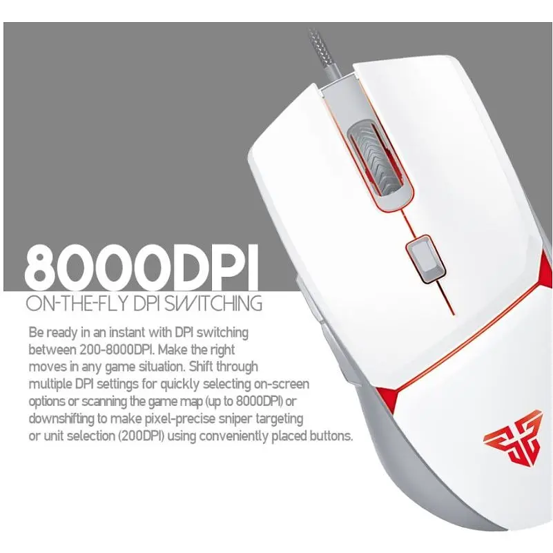Ігрова миша Fantech VX-7 CRYPTO 60IPS, 15G, 800DPI White - фото 5