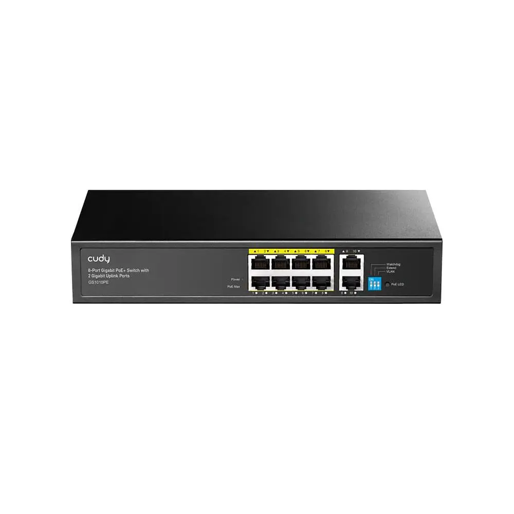 PoE-комутатор 10-портовий некерований Cudy GS1010PE 8 портів PoE+ гігабітний 120W (73-00502) - фото 3