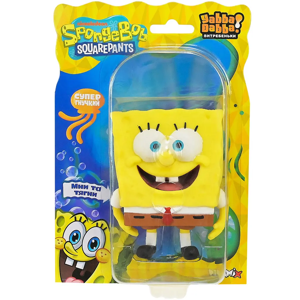 Іграшка тягнучка Губка Боб SpongeBob антистрес з піском супергнучка 10 см - фото 4