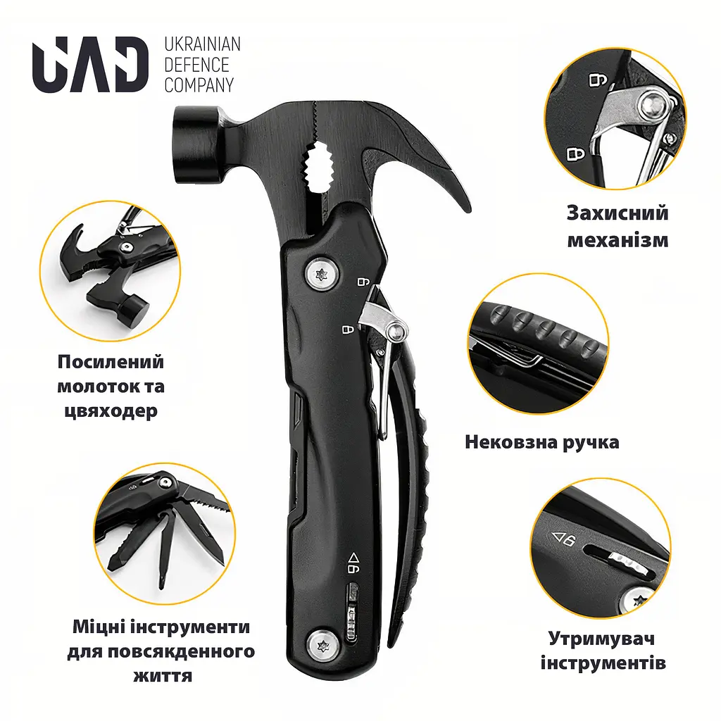 Мультитул-молоток UAD HammerForce 12 інструментів Чорний - фото 3