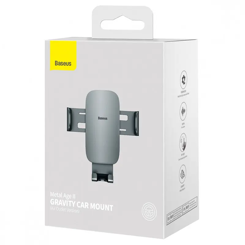 Автоутримувач Metal Age 2 Gravity Car Mount (Air Outlet Version) (SUJS00001) Dark Grey Baseus teh0029296 - фото 6