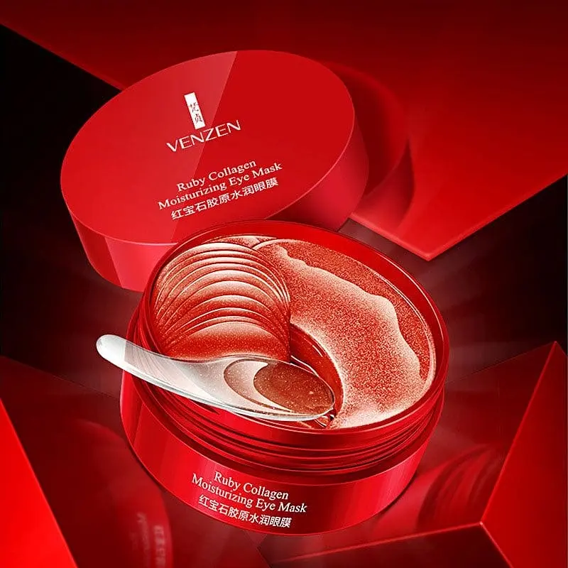 Гідрогелеві патчі Venzen для очей з екстрактом бурих водоростей Ruby Collagen Hydrating Eye Mask - фото 4
