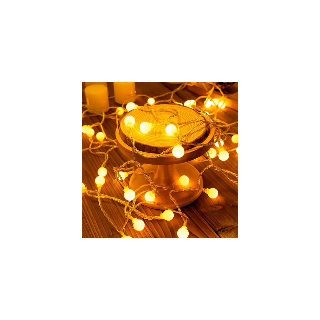 Гірлянда Voltronic Кульки матові, 40 шт, 6 м., прозора, USB (GirlBall-40LED-6mUSB)