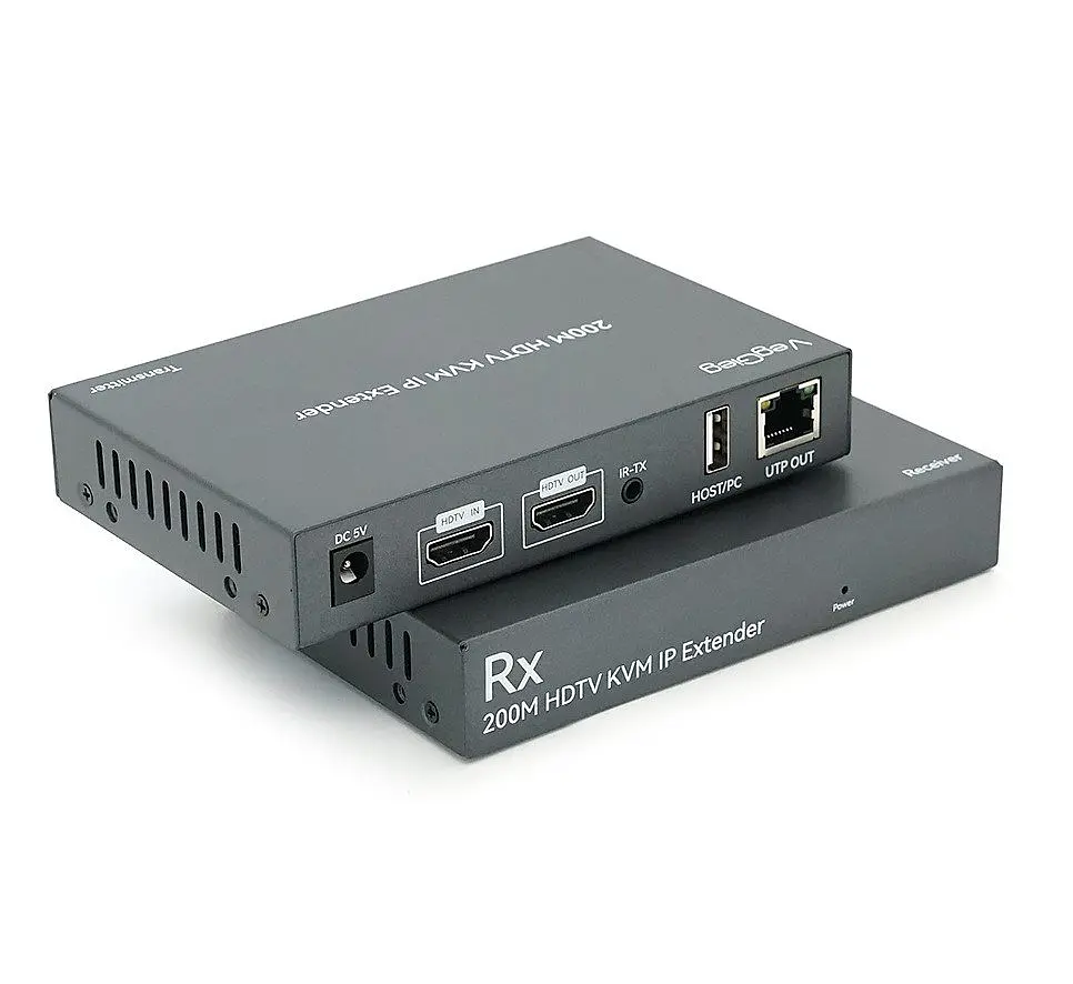 Подовжувач HDMI сигналу через UTP-кабель VEGGIEG VHD012 Extender KVM 1080p, HDMI1.3/HDCP1.4, USB, Audio, 200m - фото 2