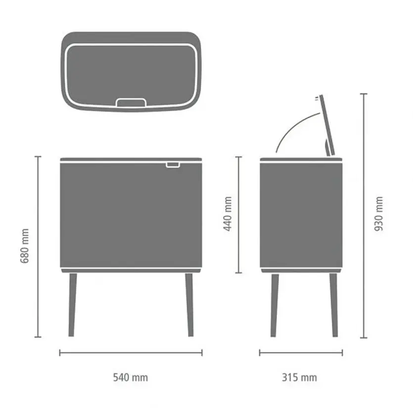 Бак для сміття Brabantia Touch Bin Bo 34 л білий (313547) - фото 4