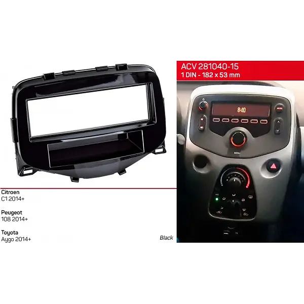 Переходная рамка Citroen C1, Peugeot 108, Toyota Aygo ACV 281040-15 - фото 2