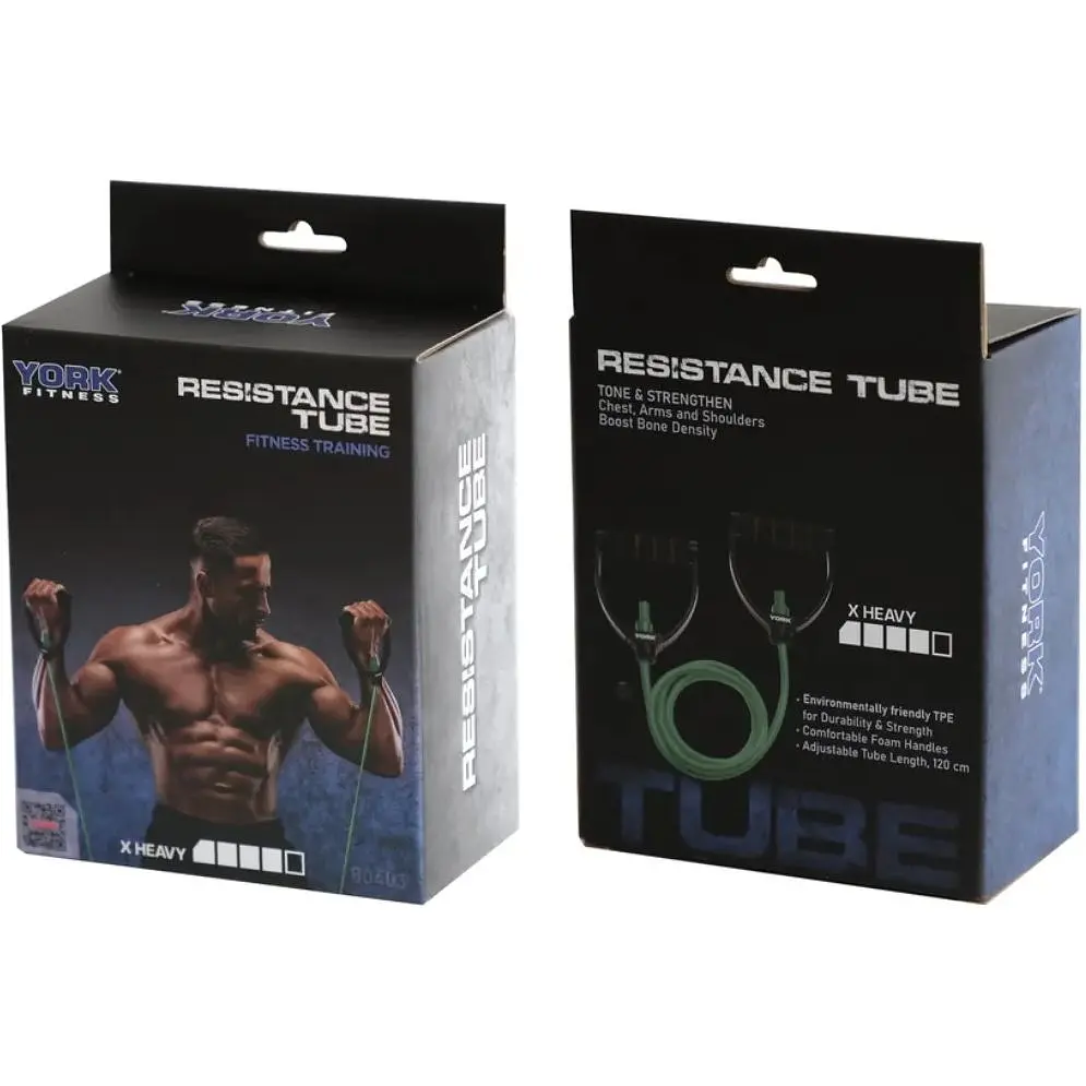 Эспандер трубчатый с ручками York Fitness 13-16кг, зеленый - фото 5