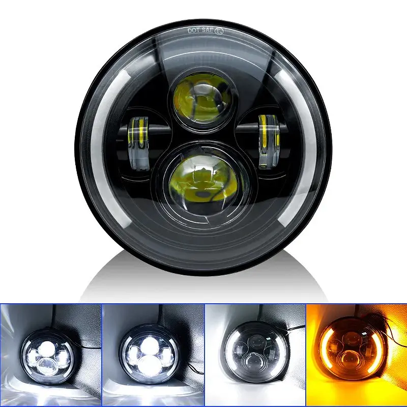Фара LED ВАЗ 2101 2121 ГАЗ КАМАЗ УАЗ іномарки 7" (d=178 мм) 60W (ближній+далекий+ходові вогні) - фото 2