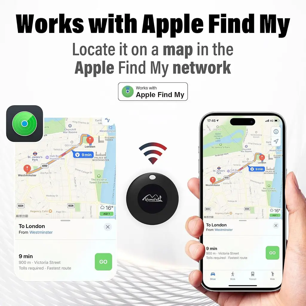 Відстеження Bluetooth зі шкіряним брелоком, локатор ключів, трекер багажу, сертифікат MFi тільки для iOS, працює з програмою Find - фото 6