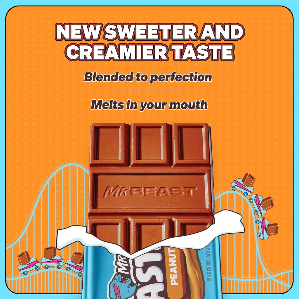 Шоколадний батончик Feastables MrBeast Peanut Butter Milk Chocolate Bar з арахісовою пастою 35 г - фото 2