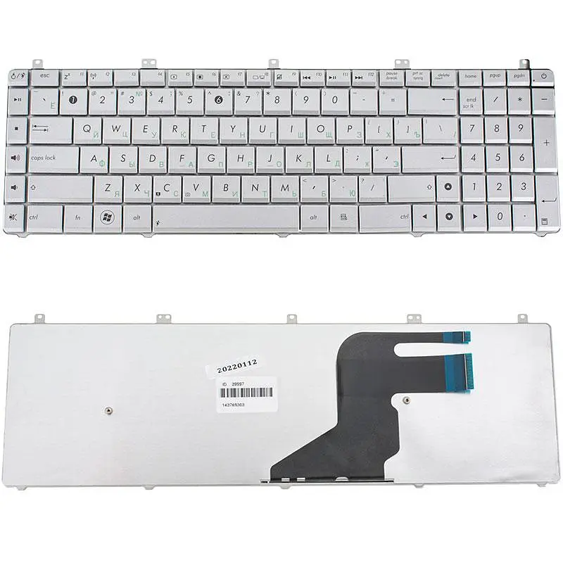 Клавіатура для ноутбука ASUS (N55 N75 X5QS) rus сріблястий (N75 version)