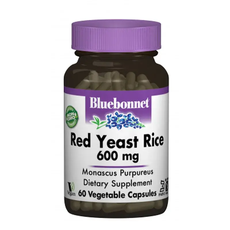 Трави Bluebonnet Nutrition Червоний дріжджовий Рис 600мг, 60 гелевих капсул (BLB1170)