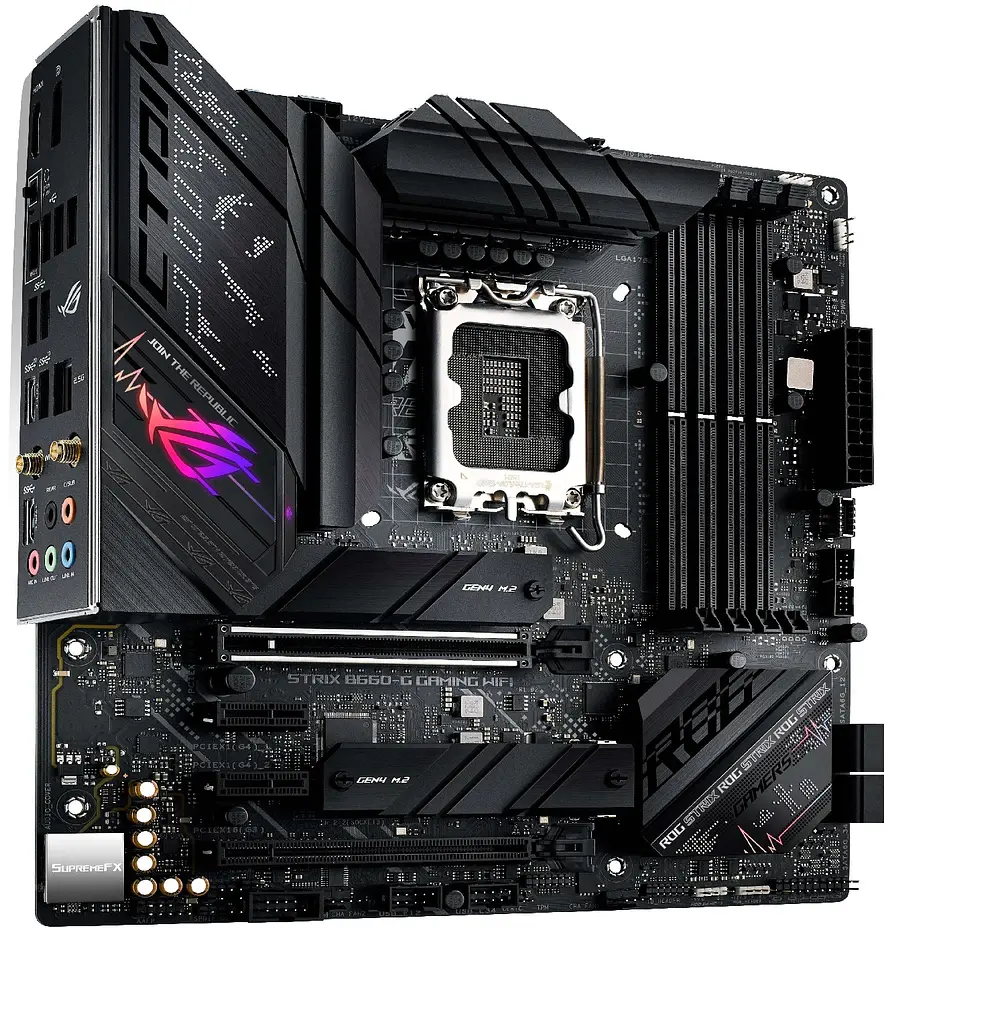 Материнская плата ASUS ROG STRIX B660-G GAMING WIFI (ROG STRIX B660-G GAMING WIFI) (Socket 1700, Intel B660, Micro-ATX) Б/у - фото 3