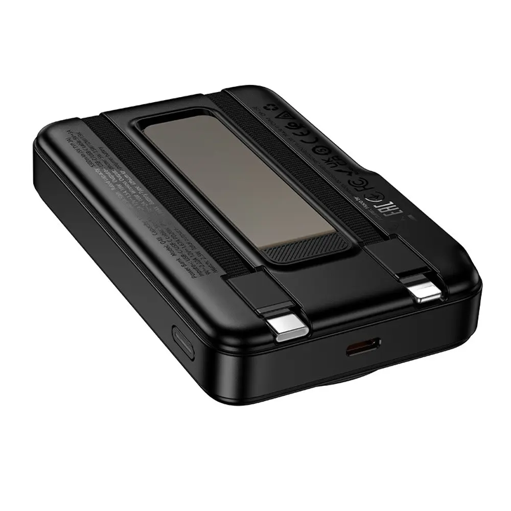 Power bank Hoco Q48 10000mAh PD 20W 3в1 магнітний з функцією бездротової зарядки чорний - фото 6