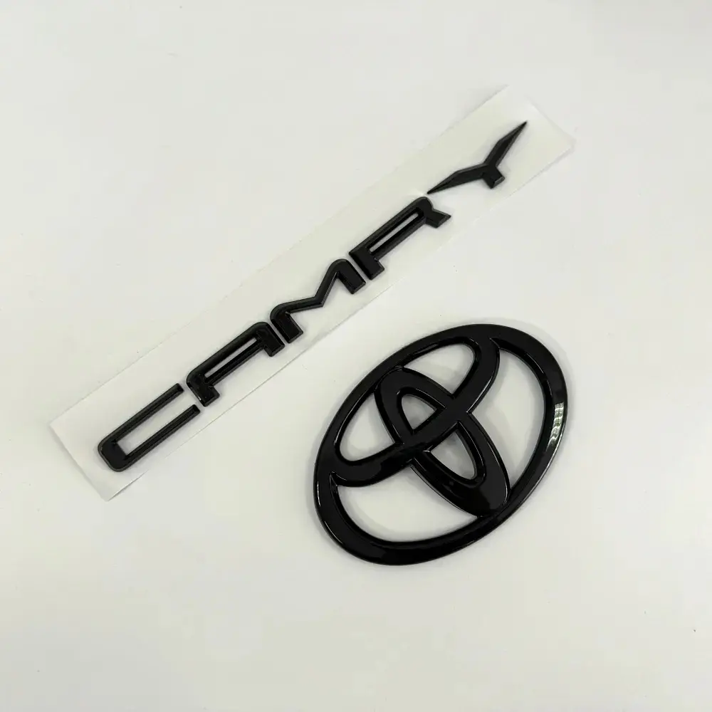 Емблема задня + напис Toyota Camry глянсова Чорна Пластик На скотчі (OEM: PT948-03191-02) - фото 3