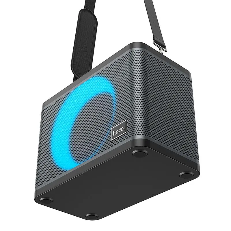 Портативна акустика Hoco BS57 Jenny Dual Mic Wireless Karaoke караоке система 2 мікрофони чорна - фото 5