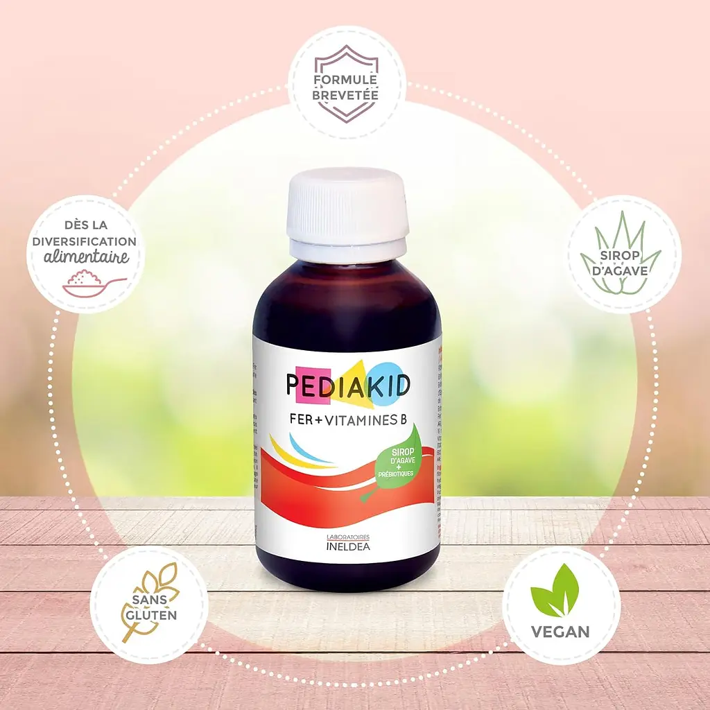 Сироп для повышения гемоглобина и снятия усталости Pediakid Fer + Vitamines B 125 мл - фото 3