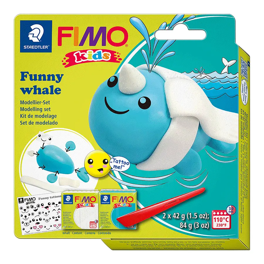 Набір пластики Fimo Kids «Кит» 2 кол. х 42 г Fimo