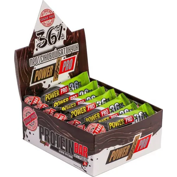 Протеїнові батончики Protein Bar 36% Nuts without sugar — 20 шт