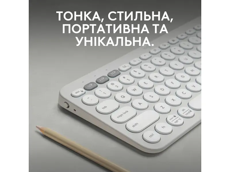 Клавіатура Logitech Pebble Keys 2 K380s Tonal White UA (920-011852) - фото 2