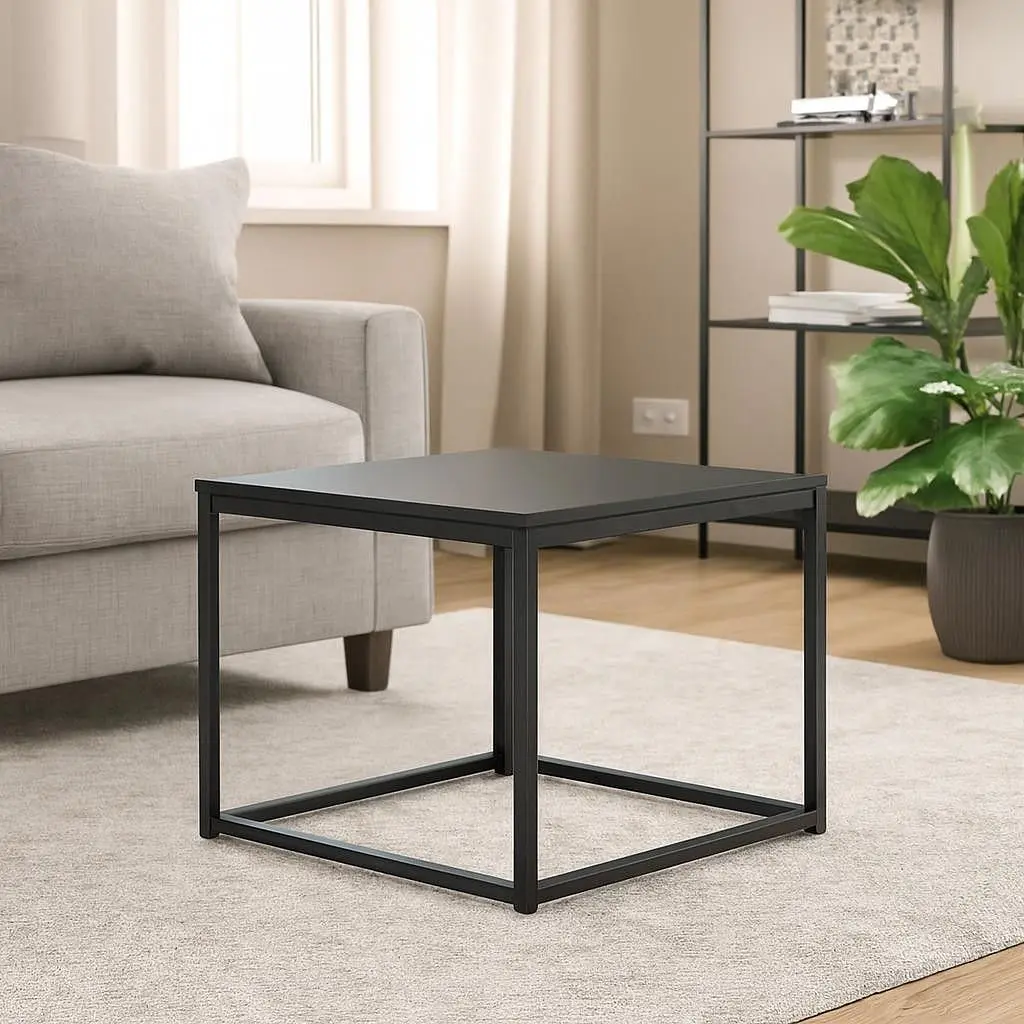 Стол журнальный лофт Orange-Line ОП-191 600х600х450 мм Черный/Серый графит - фото 2