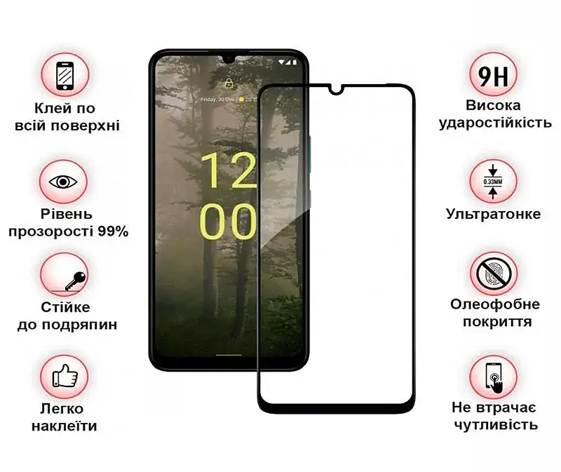 Скло захисне BeCover Nokia C31 Black (708546) - фото 3