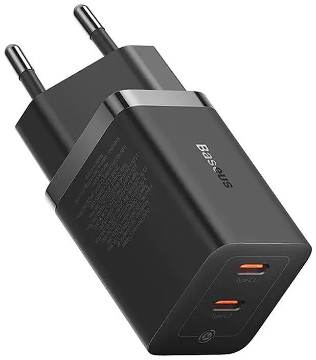 Зарядний пристрій Baseus GaN5 Pro 2*USB-C 40 W (CCGP180101) адаптер чорний - фото 5