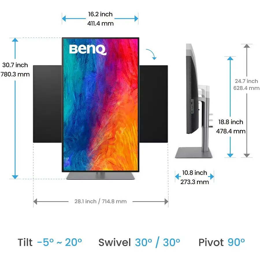 Монітор BenQ 32` PD3225U (9H.LLYLA.TBE) [147900] - фото 9