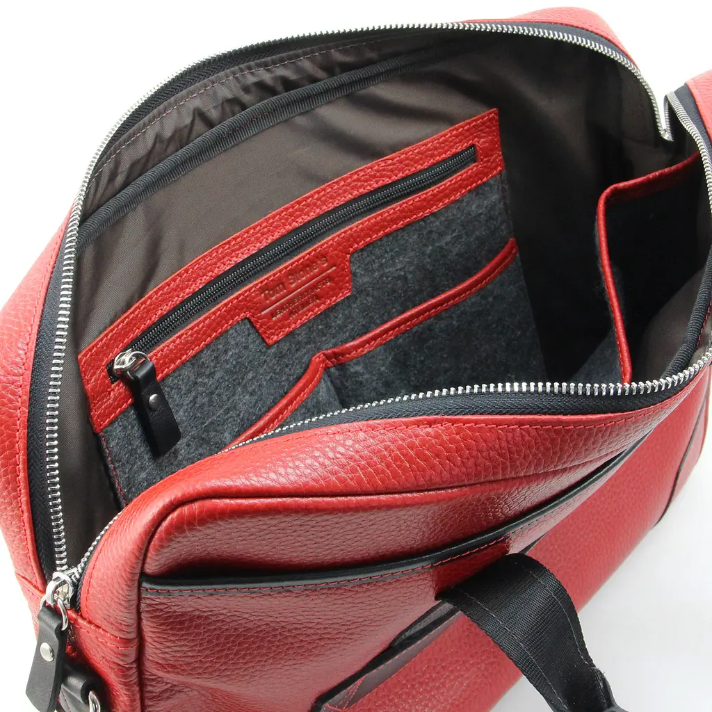 Сумка кожаная для ноутбука Tom Stone красная 717 RB женская, MacBook 16' - фото 6