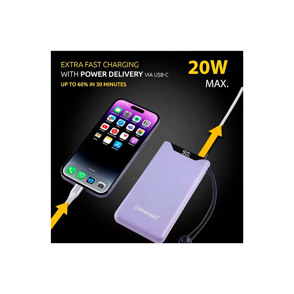 Батарея універсальна Intenso F10000 10000mAh QC3.0 purple (7332033) - фото 6