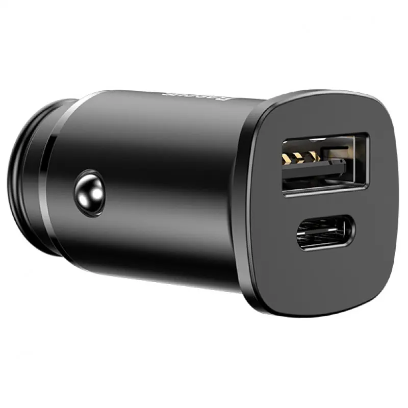 АЗП Baseus Square Metal PD 3.0 QC 4.0+ 30W USB + Type-C (CCALL-AS) Чорний - фото 2