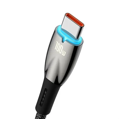 USB кабель Baseus Glimmer Series Fast Charging Data Cable USB to Type-C 100W 1m чорний CADH000401 - фото 5