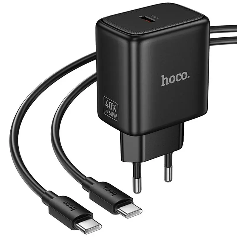 МЗП N83 Profit PD40W (1USB-C) + кабель Type-C to Type-C Black Hoco teh0029649 - фото 4