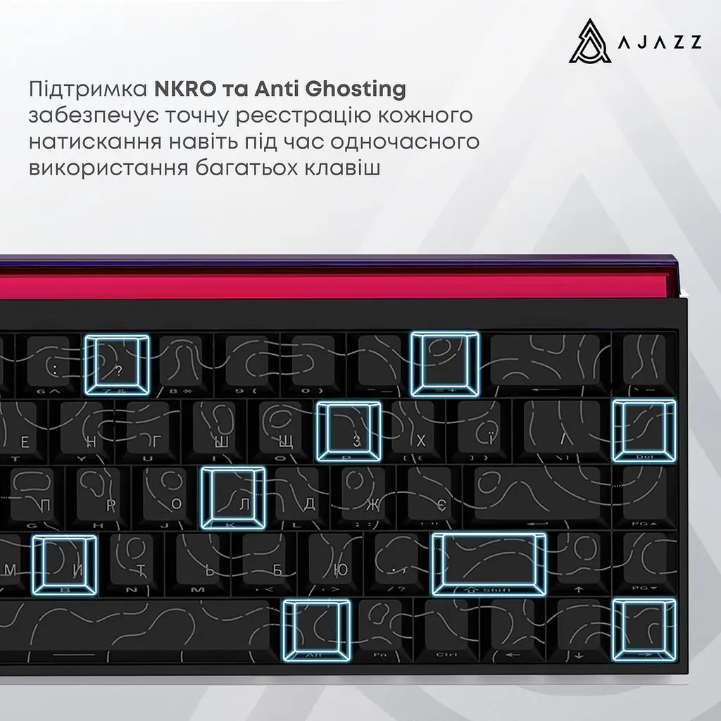 Клавиатура Ajazz NK68 Red switches Side Contour Black (NK68-R-S-B) - фото 14