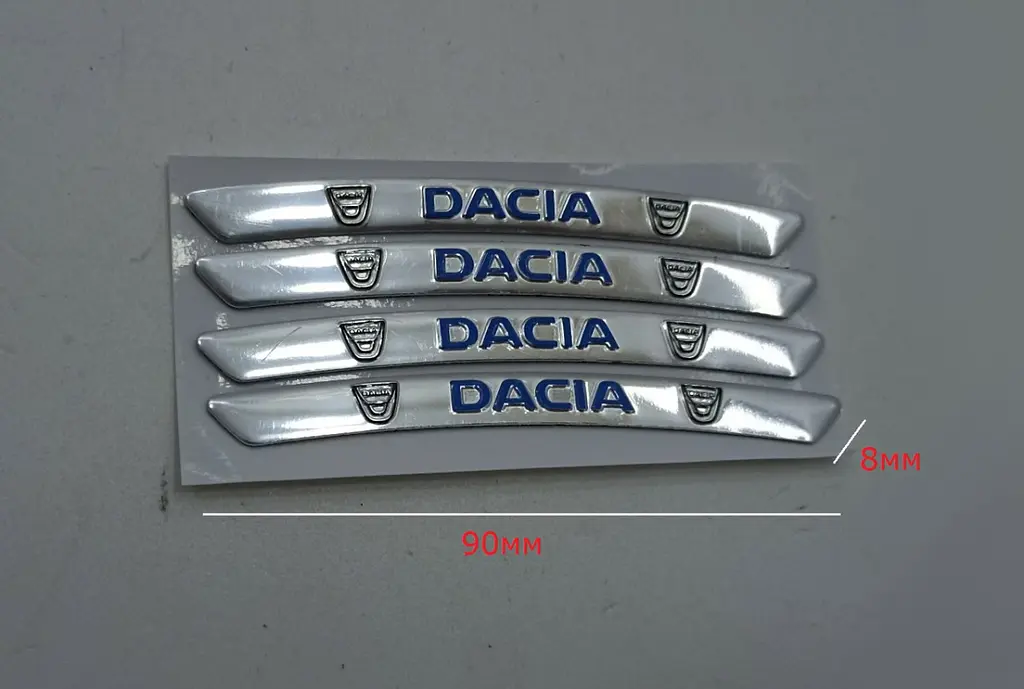 Емблема обода колеса Dacia 4 шт Алюміній наклейка на диски на скотчі - фото 2