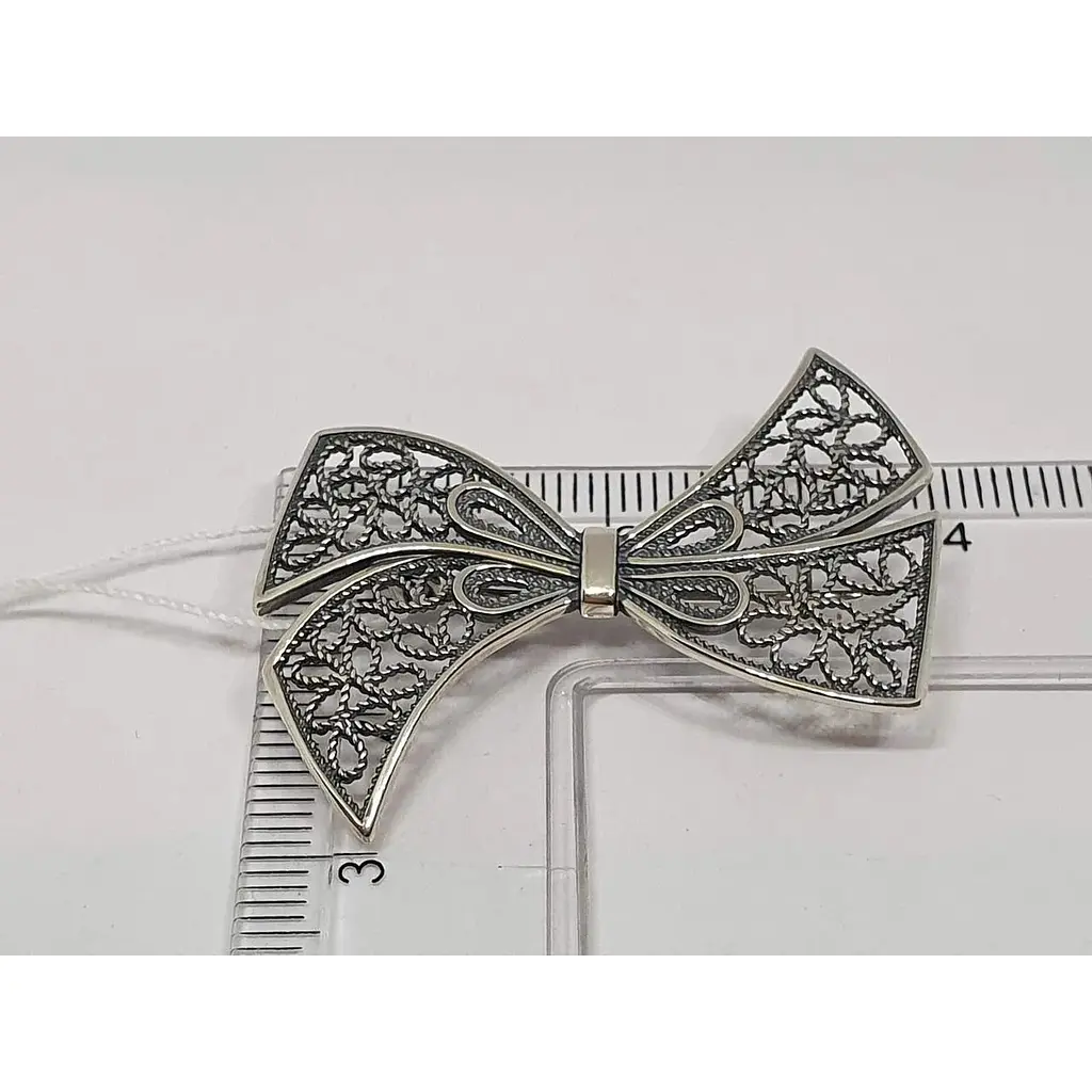 Срібна брошка Ірій Бантик. 9525Ч - фото 3