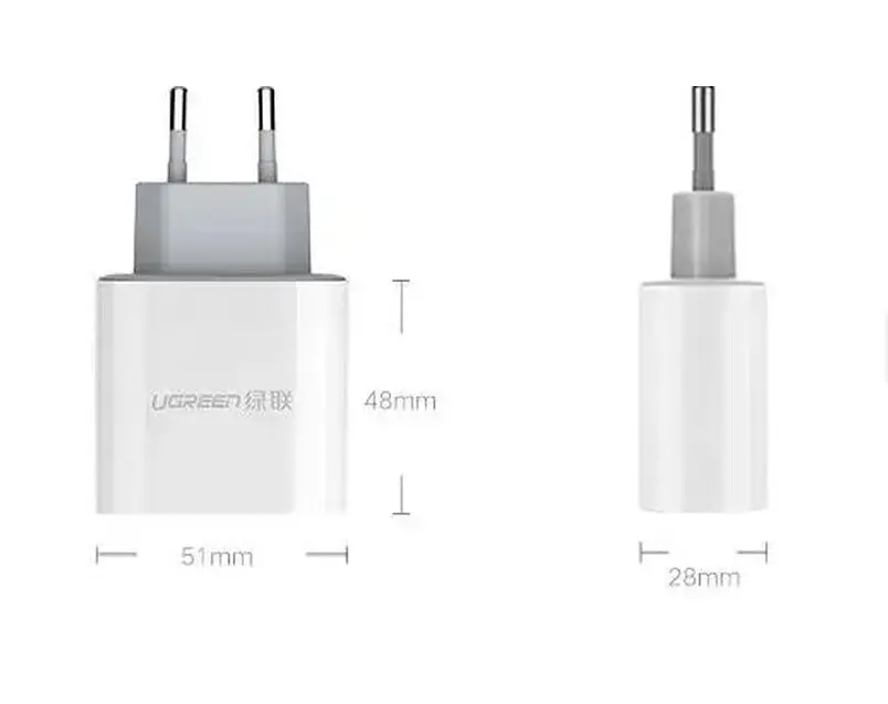 Зарядное устройство для Ugreen CD104 2xUSB 3.4 A Charger белый - фото 3