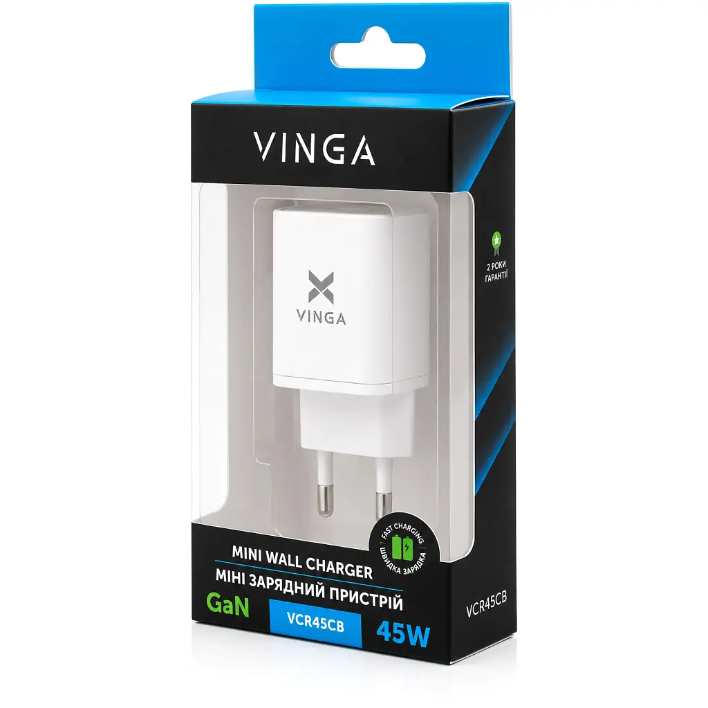 Зарядний пристрій Vinga USB-C PD PPS 45W (VCR45CB) - фото 10