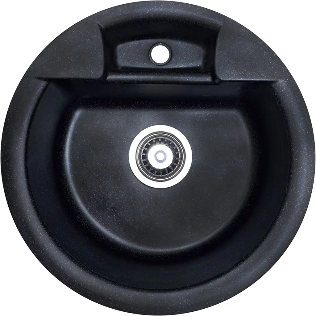 Кухонна мийка Adamant FINE чорна d 470x190 мм, без крила d 47 - фото 3