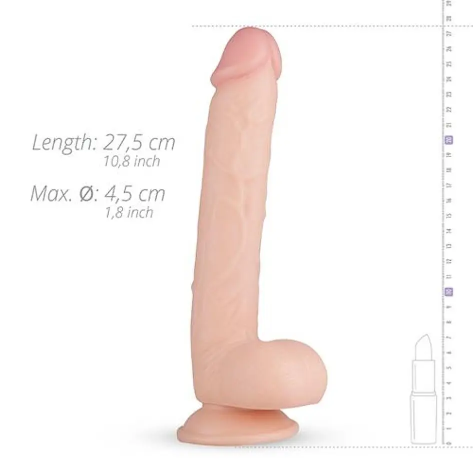 Фалоімітатор EasyToys Elvin Realistic 27.5 см (тілесний) - фото 4