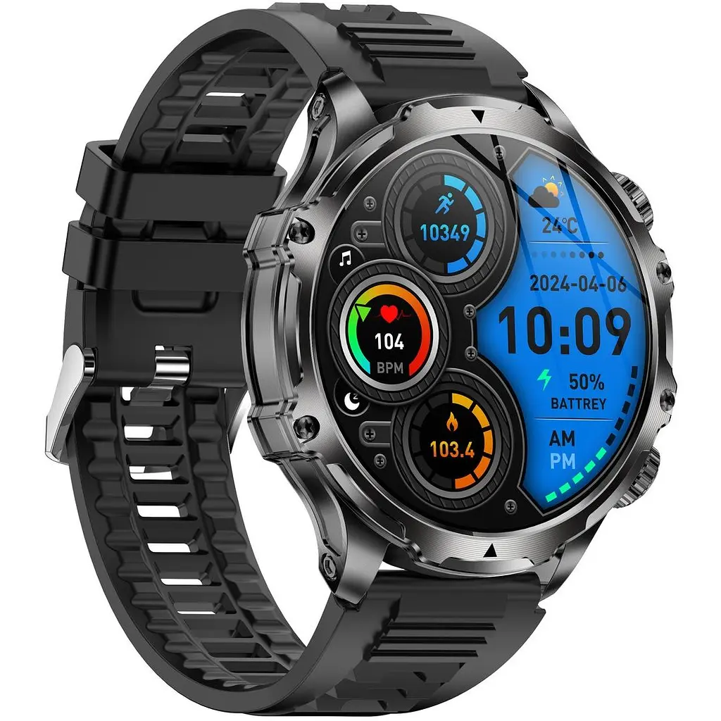 Смарт-годинник Uwatch Smart Turbo Power Rubber 2 ремінці чорний (3256) - фото 4