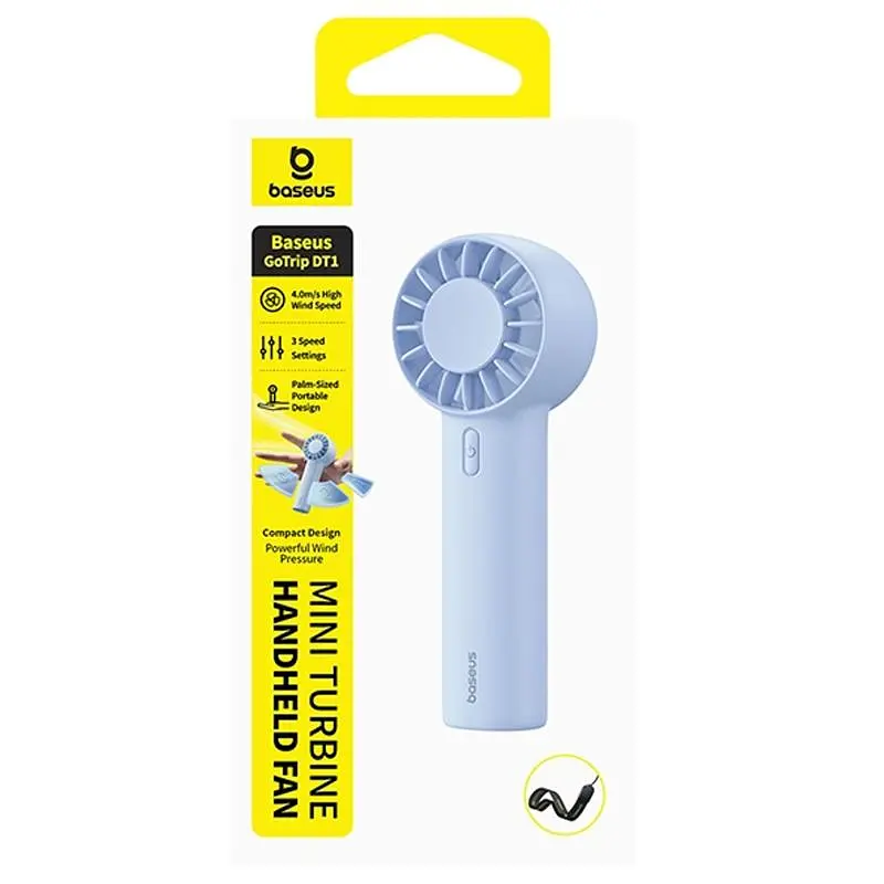 Портативний вентилятор Baseus GoTrip DT1 Mini Turbine 1200 mAh (C0119) Galaxy Blue - фото 3