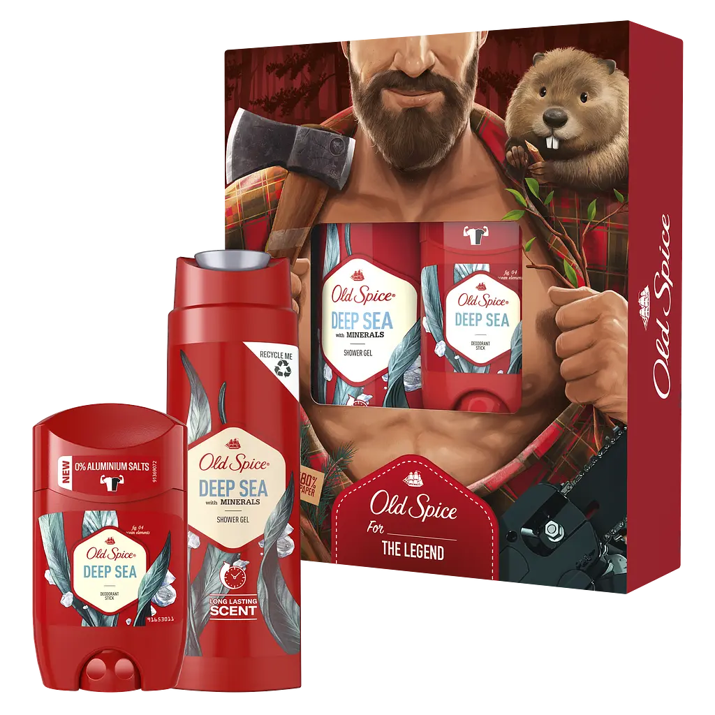 Подарочный набор Old Spice Deep Sea:Твердый дезодорант 50 мл + Гель для душа 250 мл - фото 3