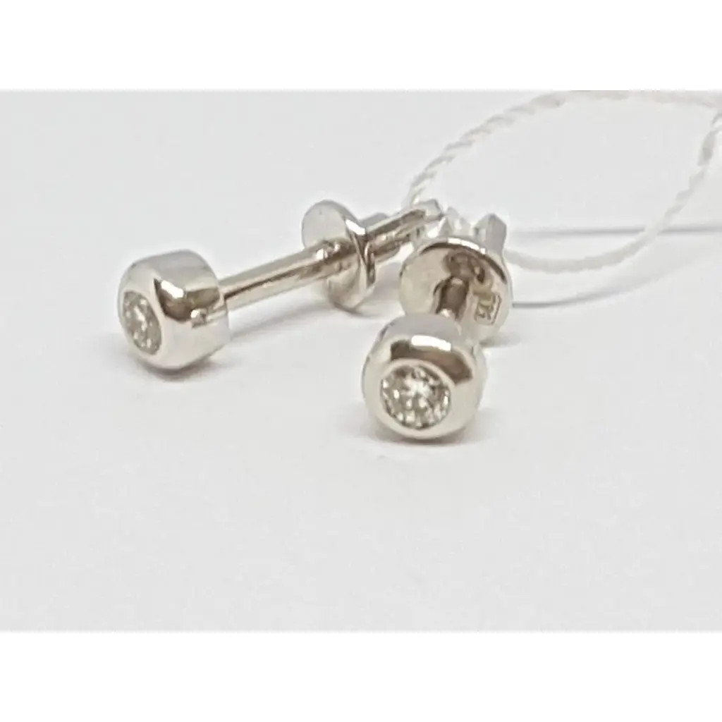 Золоті сережки-пуссети Кристал Плюс з діамантами. Артикул 202287 - фото 2