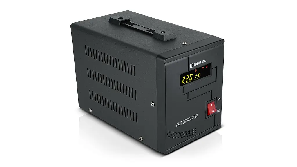 Стабілізатор напруги REAL-EL Stab Energy-2000 2000VA 1600W вхідна напруга 220V+/-20% Чорний - фото 3