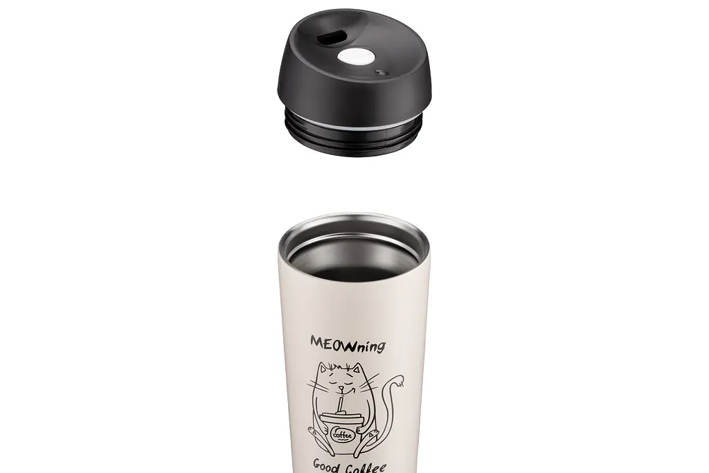 Термокухоль Ardesto Coffee Time Meowning 450 мл Бежева AR2645WC - фото 5