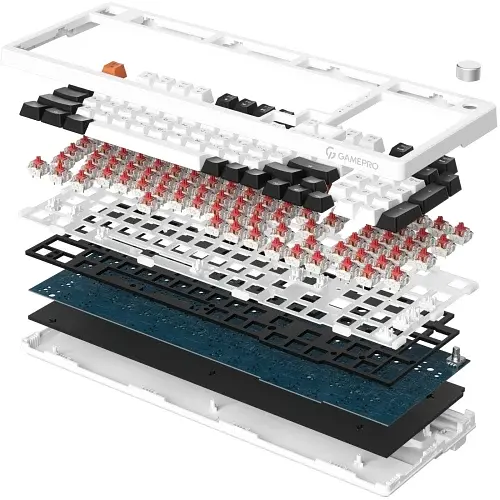 Клавіатура MK170B, Black/White, USB, механічна (перемикачі Outemu Red) GamePro teh0028306 - фото 3