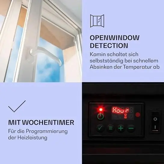 Камин электрический Klarstein Lienz 1800W (10034123) - фото 4