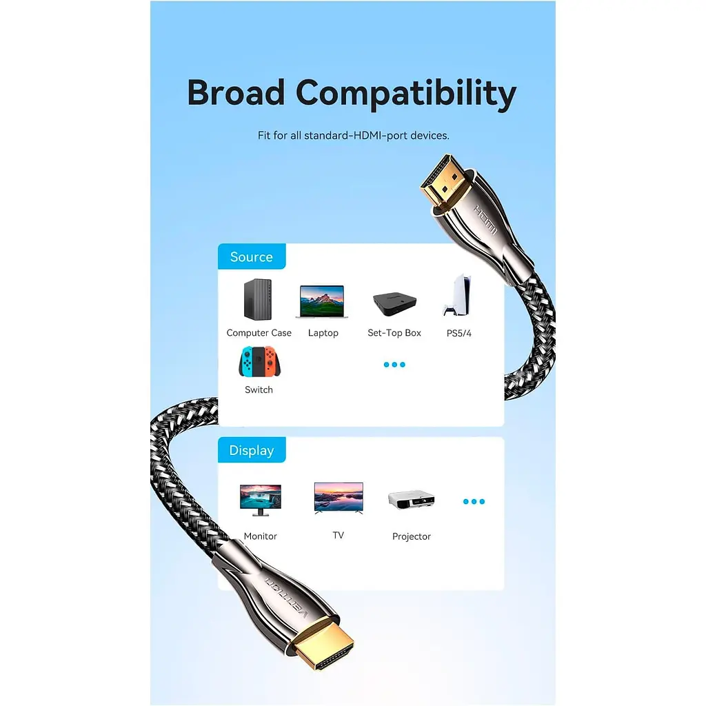 Кабель Vention HDMI-HDMI V 2.0 1 м (ALMBF) - фото 13
